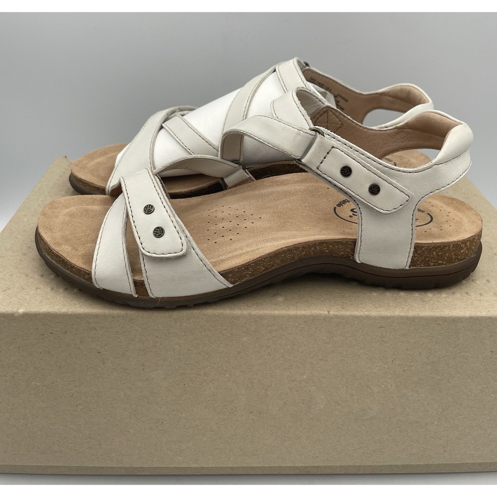 Taos Footwear Women's Leather Sandals Grand Z Off White 6M New In Box Comfort